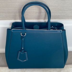 NEW Fendi medium 2jours in dark aqua